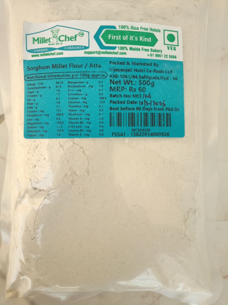 SORGHUM MILLET FLOUR ATTA 500 GRAMS