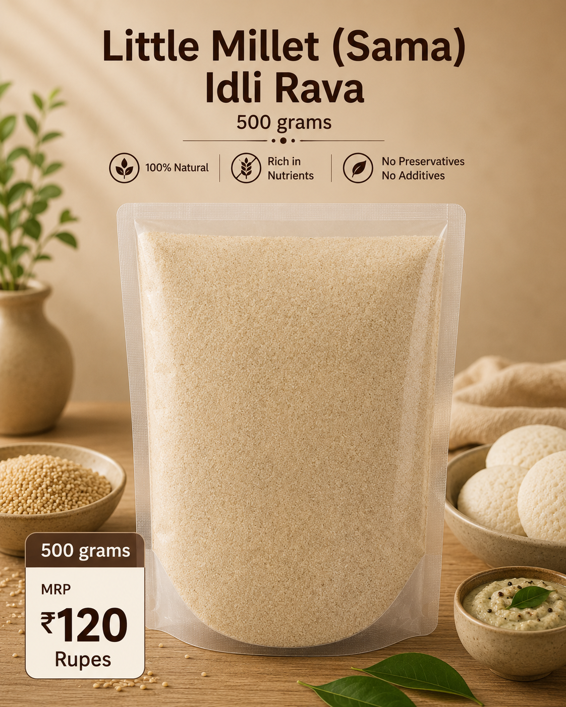 Little Millet Sama Idli Rava-500 grams